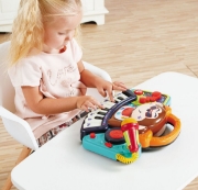 Imagine PIANINA BEBE MAIMUTICA DJ CU LUMINI SUNETE SI MICROFON