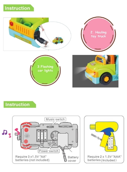 Imagine Camionul plin cu scule al micului mecanic cu lumini și sunete