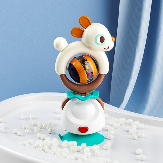 Imagine Jucărie bebe cu ventuză și zornăitoare – Iepuraș