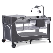 Imagine  Pătuț de călătorie Kinderkraft LEODY cu accesorii, Grey