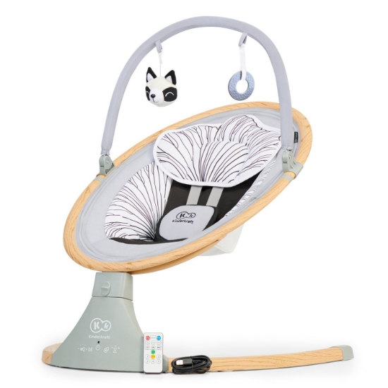 Imagine Leagăn electric 2 în 1 Kinderkraft LUMI, Grey