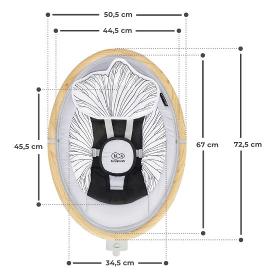 Imagine Leagăn electric 2 în 1 Kinderkraft LUMI, Grey