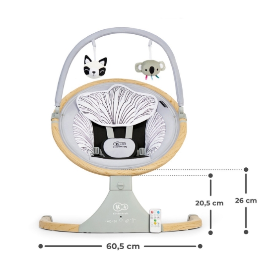 Imagine Leagăn electric 2 în 1 Kinderkraft LUMI, Grey