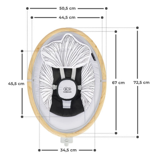 Imagine Leagăn electric 2 în 1 Kinderkraft LUMI, Grey