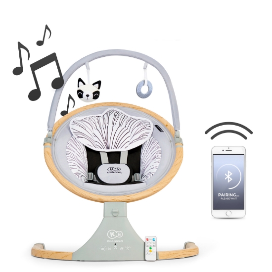 Imagine Leagăn electric 2 în 1 Kinderkraft LUMI, Grey