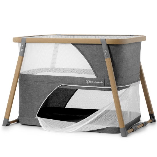 Imagine Pătuț Travel Kinderkraft SOFI, 4 in 1, Grey