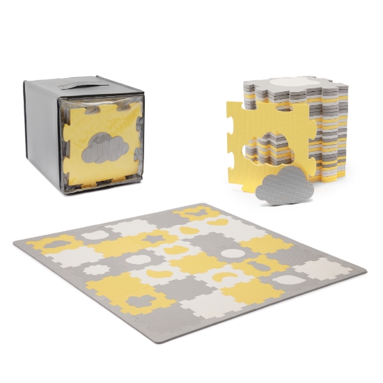 Imagine COVORAS DE JOACA KINDERKRAFT LUNO SHAPES, PUZZLE 3D, SPUMA, YELLOW