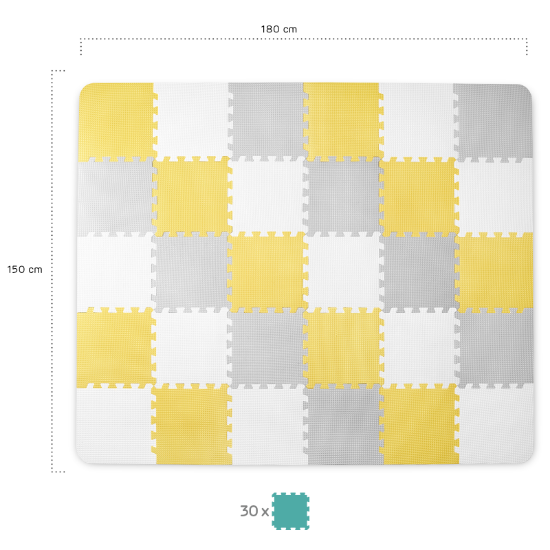 Imagine Saltea de joacă Kinderkraft LUNO, spumă, Yellow