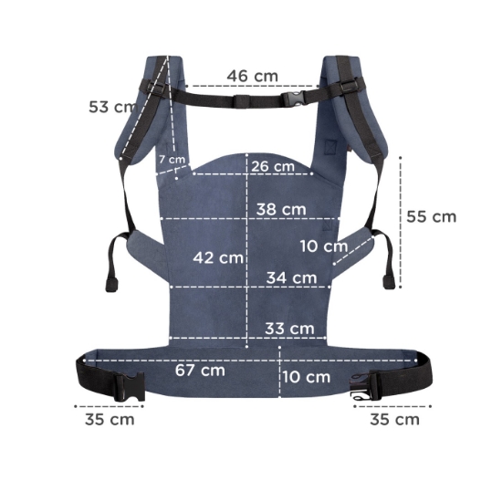 Imagine Marsupiu ergonomic Kinderkraft NINO, până la 20 kg, Confetti Denim