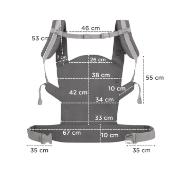 Imagine MARSUPIU ERGONOMIC KINDERKRAFT NINO, PANA LA 20 KG, CONFETTI GREY