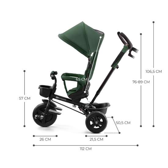 Imagine Tricicletă copii Kinderkraft AVEO, Mystic Green