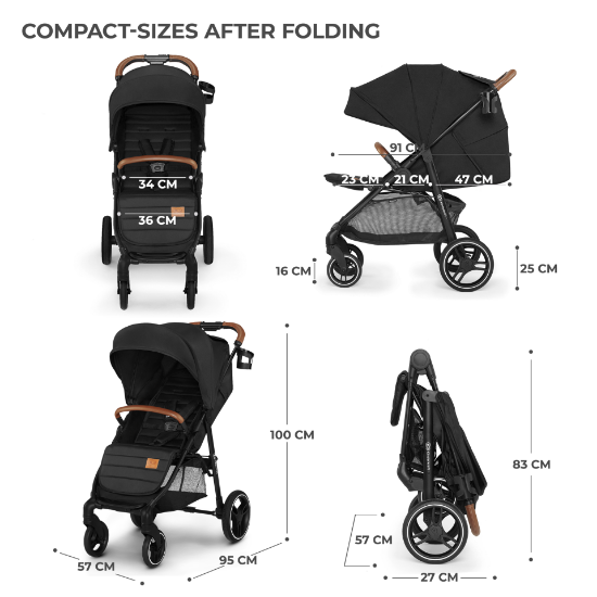 Imagine Cărucior sport Kinderkraft Grande Plus, Black