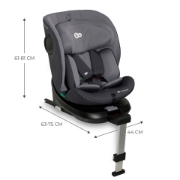 Imagine SCAUN AUTO I-SIZE, 40-150 CM, KINDERKRAFT I-360, GREY