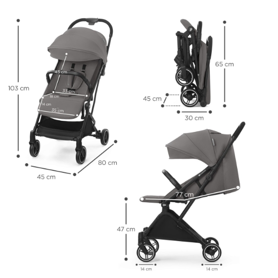 Imagine Cărucior sport Kinderkraft INDY2, Cozy Grey