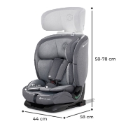 Imagine SCAUN AUTO I-SIZE, 76-150 CM, KINDERKRAFT ONETO 3, ISOFIX, COOL GREY