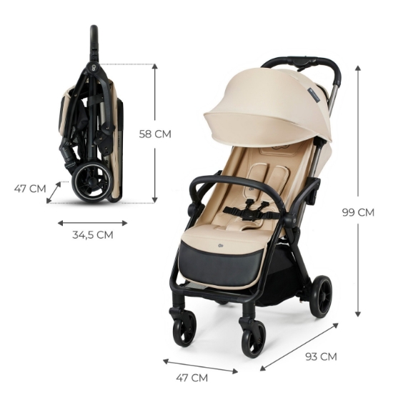 Imagine Cărucior sport Kinderkraft APINO, 0–22 kg, Dune Beige