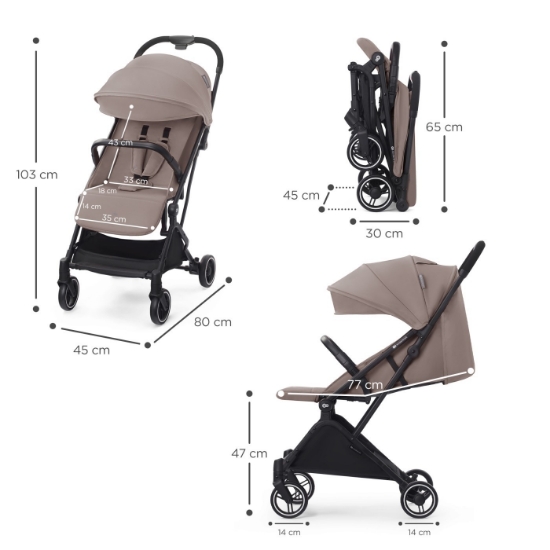 Imagine Cărucior sport Kinderkraft INDY2, Calm Beige