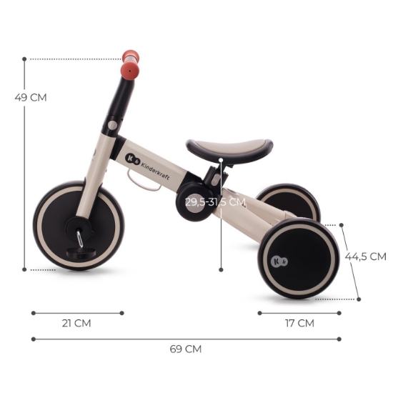 Imagine Bicicleta de echilibru / Tricicletă Kinderkraft 4TRIKE, Silver Grey