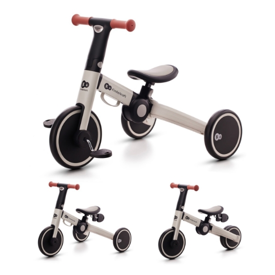 Imagine Bicicleta de echilibru / Tricicletă Kinderkraft 4TRIKE, Silver Grey