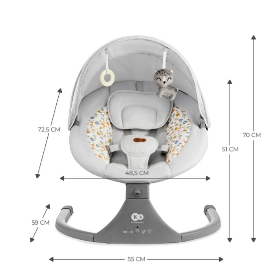 Imagine Leagăn electric Kinderkraft LUMI 2, Light Grey
