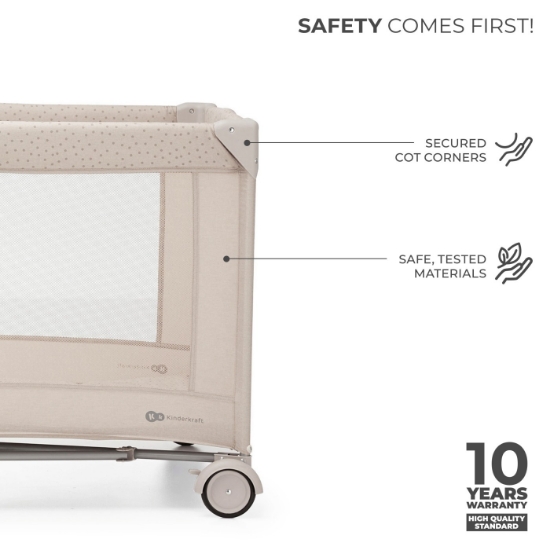 Imagine Pătuț Travel Kinderkraft JOY2, fără accesorii, Beige