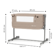 Imagine Pătuț co-sleeper Kinderkraft NESTE UP 2, Bej