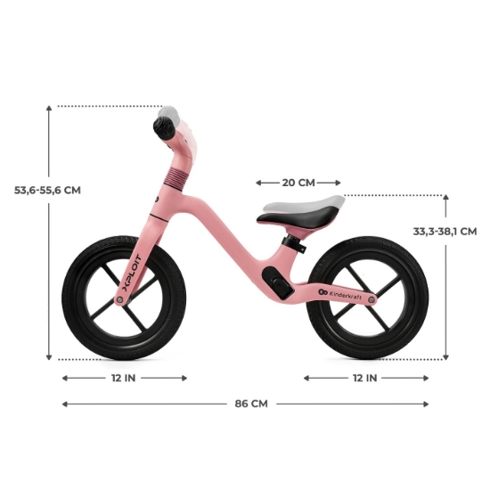 Imagine Bicicleta fără pedale Kinderkraft XPLOIT, Bubblegum Pink