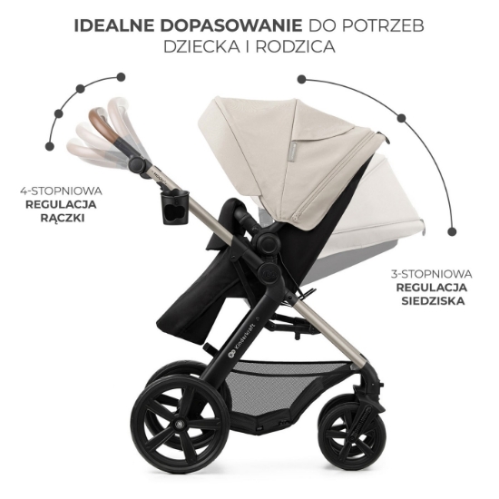 Imagine Cărucior 3 în 1 Kinderkraft MOOV 2, Moonlight Grey