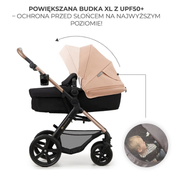 Imagine Cărucior 3 în 1 Kinderkraft MOOV 2, Sandlight Beige