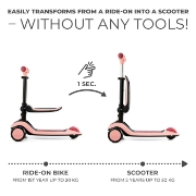 Imagine Trotinetă Kinderkraft HALLEY, Rosa Pink – 2 în 1: trotinetă și bicicletă de echilibru