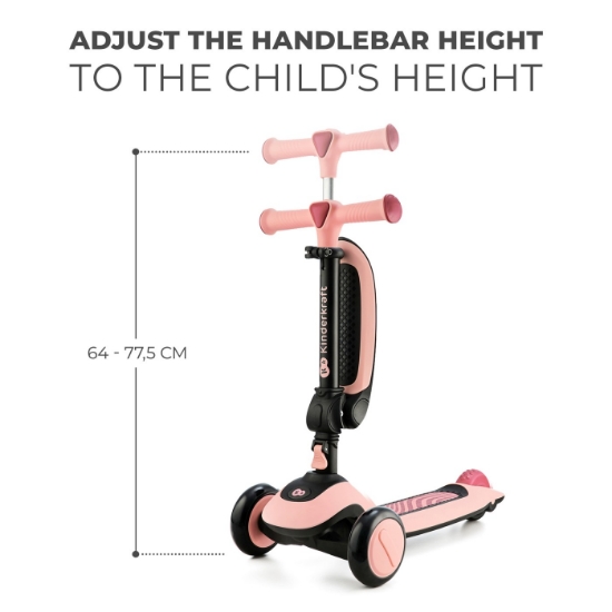 Imagine Trotinetă Kinderkraft HALLEY, Rosa Pink – 2 în 1: trotinetă și bicicletă de echilibru