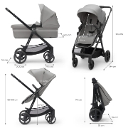 Imagine CARUCIOR KINDERKRAFT NEWLY, 4 IN 1, MOONLIGHT GREY
