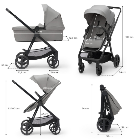 Imagine Carucior Kinderkraft Newly 4 in 1 Moonlight Grey: