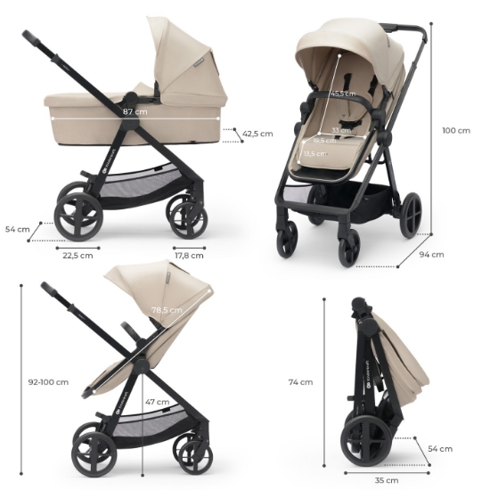 Imagine Carucior Kinderkraft Newly 4 in 1 Sand Beige
