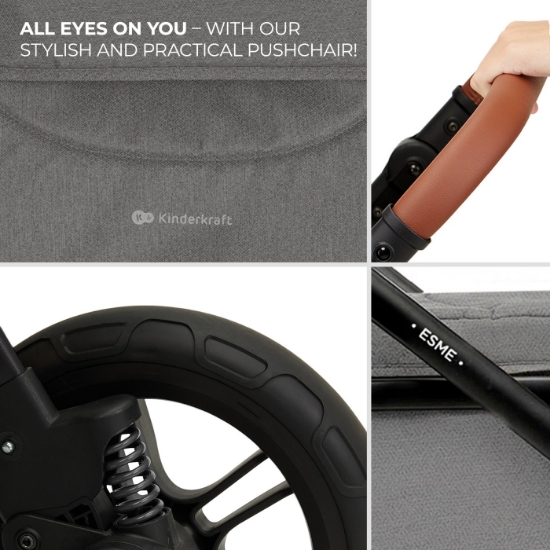 Imagine Cărucior Kinderkraft Esme 3 în 1 – Moonlight Grey