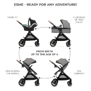 Imagine CARUCIOR KINDERKRAFT ESME, 3 IN 1, MOONLIGHT GREY