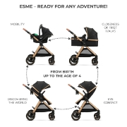 Imagine CARUCIOR KINDERKRAFT ESME, 3 IN 1, PURE BLACK