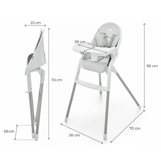 Imagine Scaun de masă Kinderkraft DINNLY, Grey