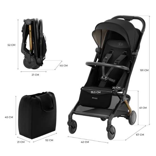 Imagine Cărucior sport Kinderkraft PILOT 2, Midnight Black