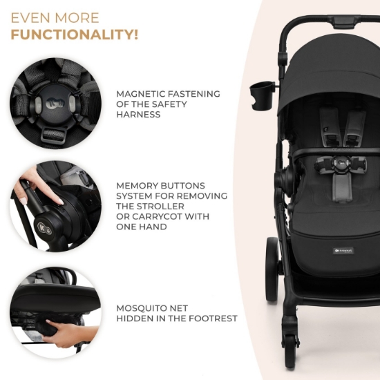 Imagine Carucior Kinderkraft Yoxi 3in1 (Mink Pro) Moon Grey