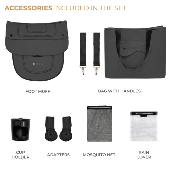 Imagine Carucior Kinderkraft Yoxi 3in1 (Mink Pro) Moon Grey