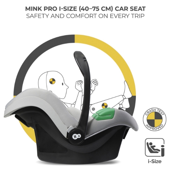 Imagine Carucior Kinderkraft Yoxi 3in1 (Mink Pro) Moon Grey