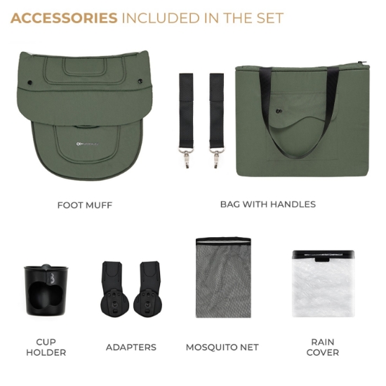 Imagine  Carucior Kinderkraft Yoxi 3in1 (Mink Pro) Mistic Green