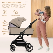 Imagine Cărucior Kinderkraft YOXI 3în1 (MINK PRO) Bej Nisip