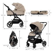 Imagine Cărucior Kinderkraft YOXI 3în1 (MINK PRO) Bej Nisip