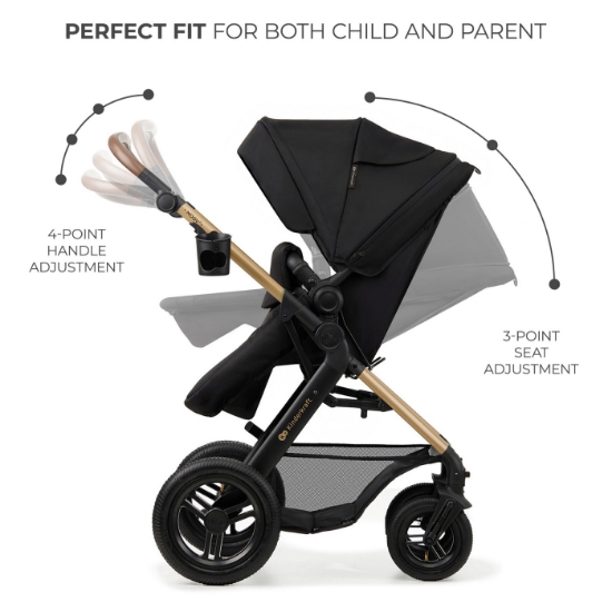 Imagine Carucior Kinderkraft MOOV 2 AIR 4 în 1 Pure Black