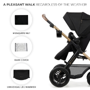 Imagine Carucior Kinderkraft MOOV 2 AIR 4 în 1 Pure Black