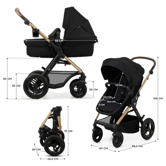 Imagine Carucior Kinderkraft MOOV 2 AIR 4 în 1 Pure Black