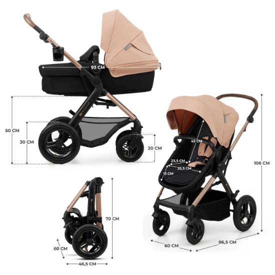 Imagine Carucior Kinderkraft MOOV 2 AIR 4 în 1 Sand Beige