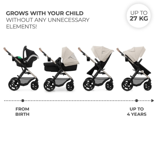 Imagine Cărucior multifuncțional Kinderkraft MOOV 2 EVA 4în1, MOON GREY